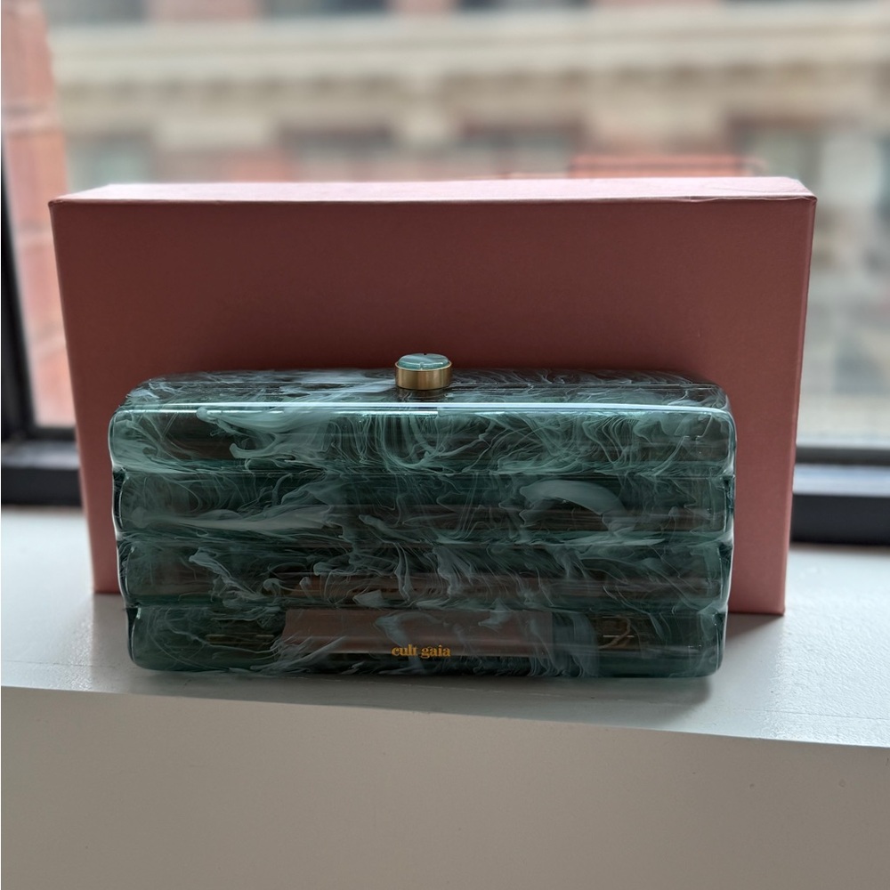 Cult Gaia Enid Clutch Seaspray Blue